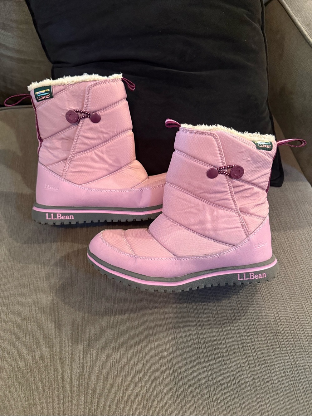 L.L. Bean Kids Pink Insulated Snow Boots